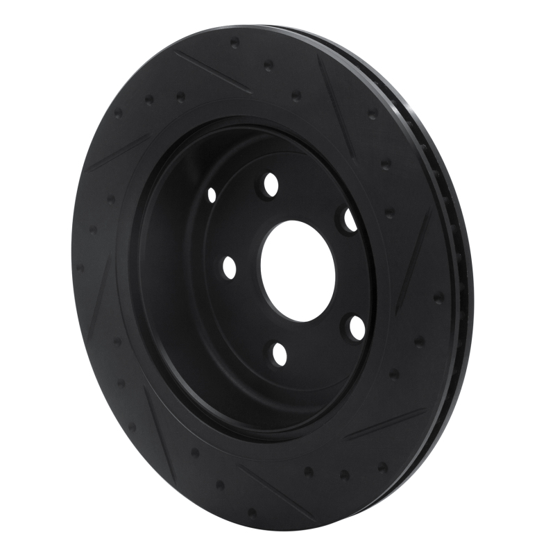 Chevrolet SS Brake Rotor (1) - Rear Left - R1 Concepts - Drilled & Slotted - Black - `08-`17